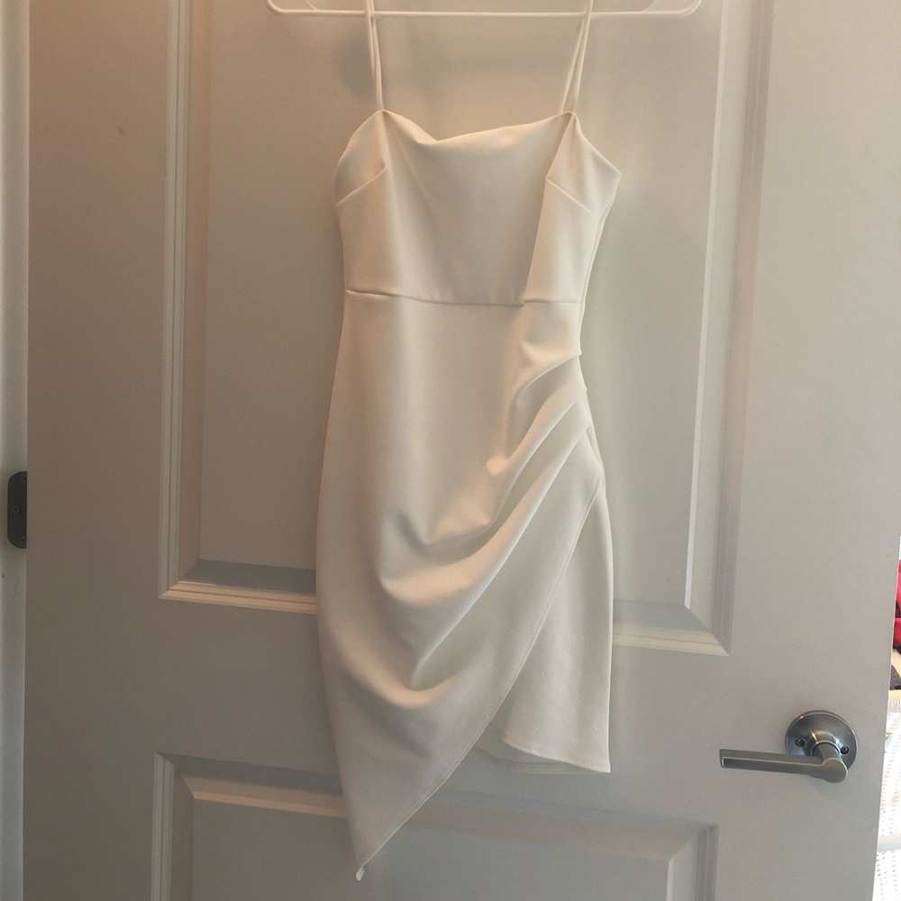 White mini bodycon dress